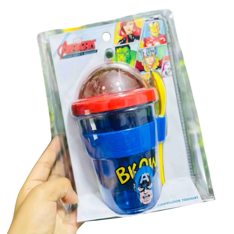 Vaso Porta Yogurt y Cereal Global -Marvel Blue 1