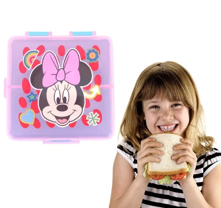 Sandwichera Minnie Cuadrado 3 Compartimentos 4