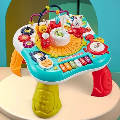 Mesa de Actividades Para Bebés 2 en 1 Tren de Animales