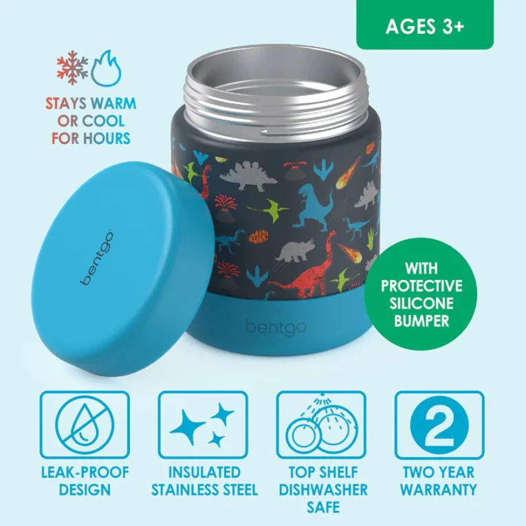 Termo de Comidas Acero Inoxidable Bentgo 325 ml- Dinosaurios