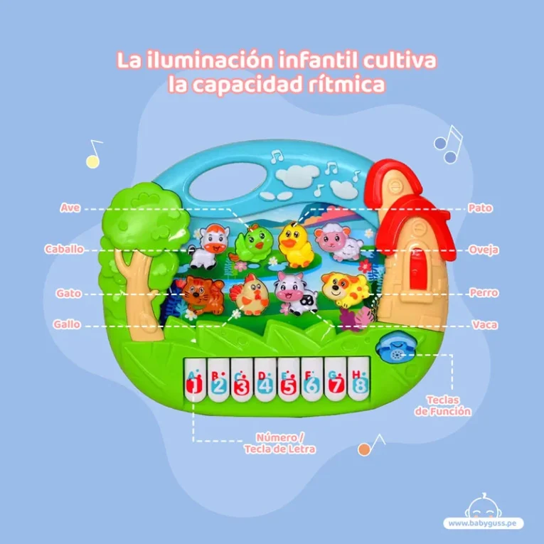 Piano Musical Casita de Animales