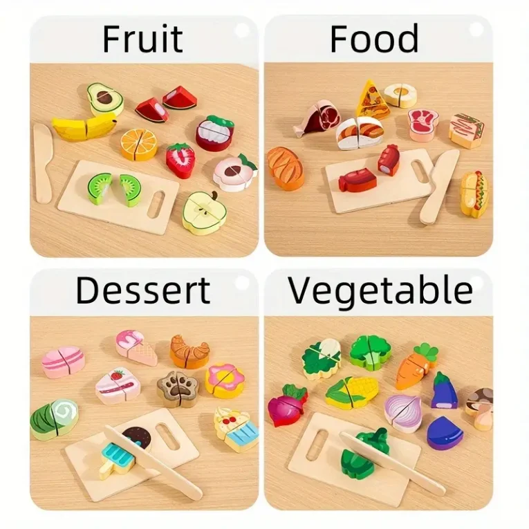 Alimentos con Tablita de Madera Montessori (3)