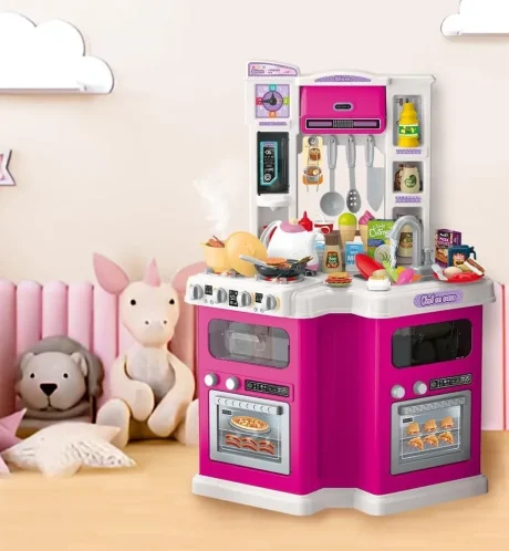 Cocina Talented Pink con Vapor Luz y Agua 1 mt con 113 accesorios