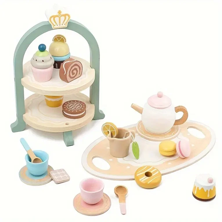 Juego de Te y Postres de Madera