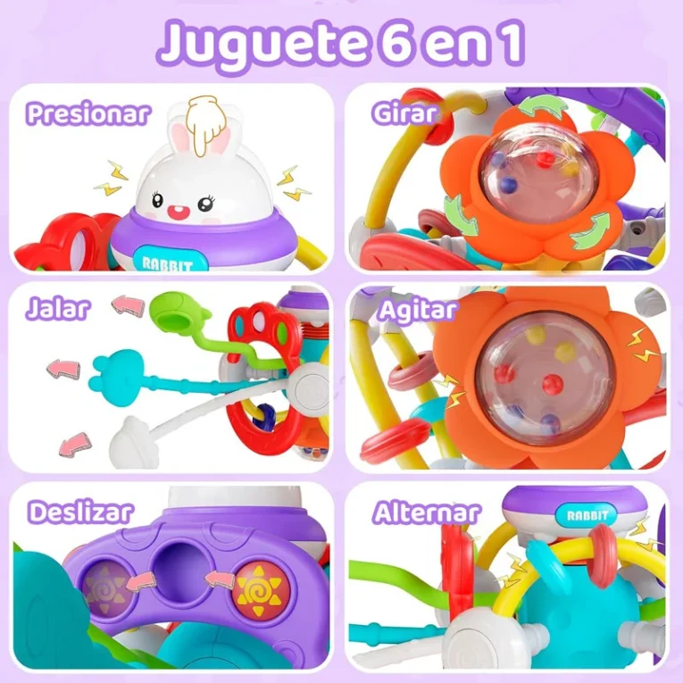 Juguete Tiras de silicona sensorial 5 en 1 Conejito (6)