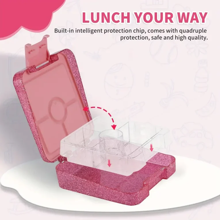 Lunch Box Tritan 5 Divisiones Glitter (2)