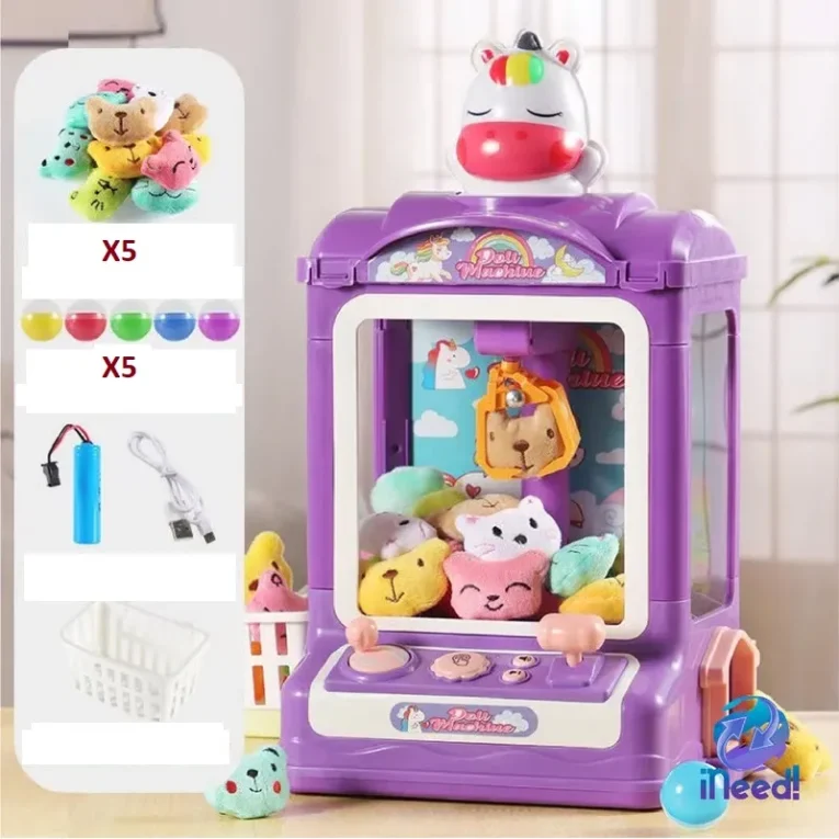 Mini Máquina Atrapa Peluches con Premios Unicornio (2)