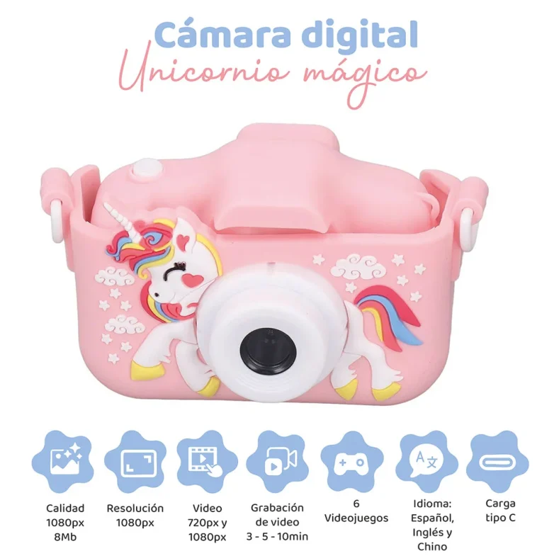 Cámara-Digital-Unicornio-Mágico-para-Niños