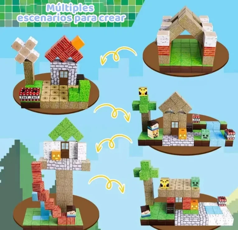 Juego STEM de Cubos Magneticos 100 pcs (4)