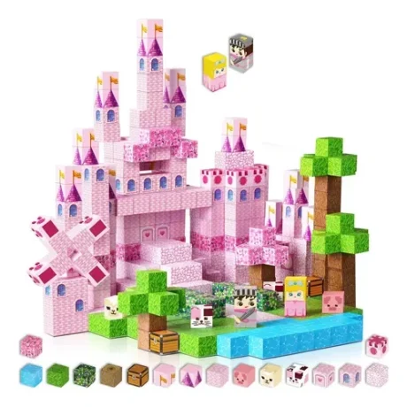 Juego STEM de Cubos Magneticos 100  pcs Pink