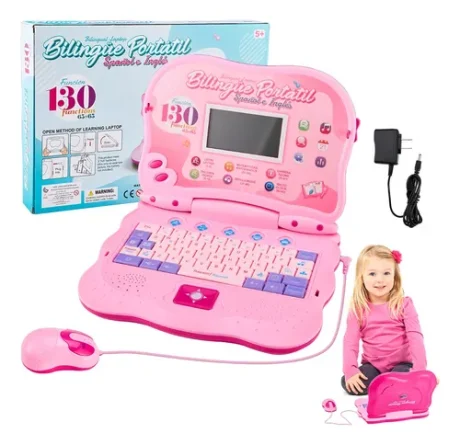 Laptop Educativa Español e Inglés Kids (Celeste/Rosa)