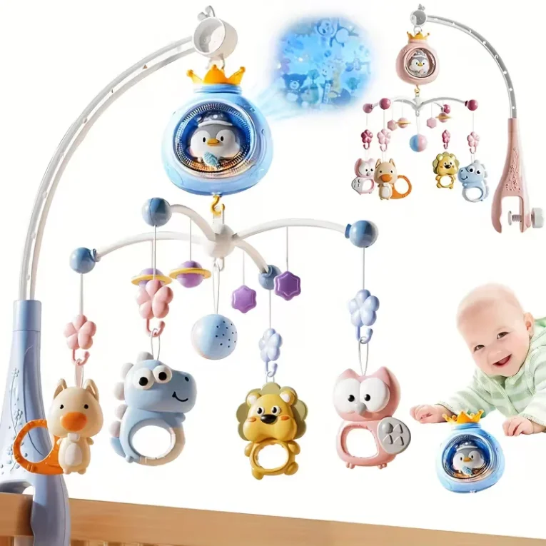 Móvil Cuna 360° con Proyector y Control Baby Penguin (6)