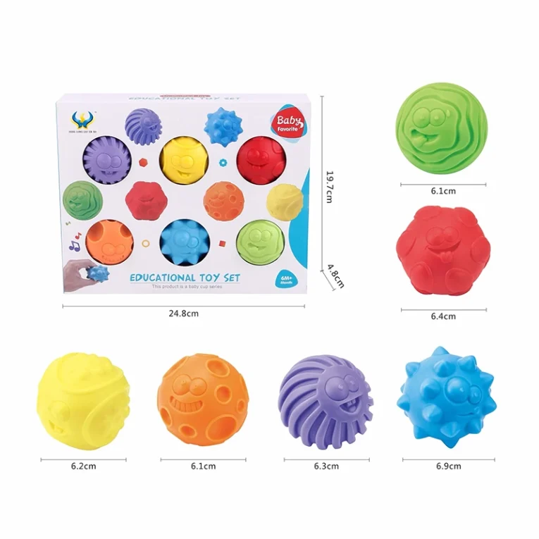 Set 6 Pelotas Sensoriales Caritas Baby Favorite