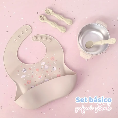 Set de Alimentación Básico Acero Safari Steel 5 pcs