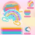 Tablero Sensorial de Tiras Doble Arco Iris Pastel