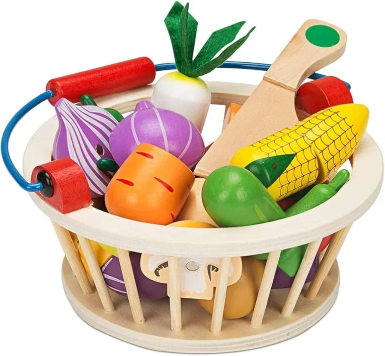 Cesta de Frutas de Madera Montessori Imantado