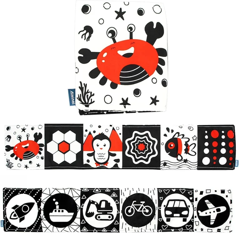 Libro de Tela Sensorial Alto Contraste Animales