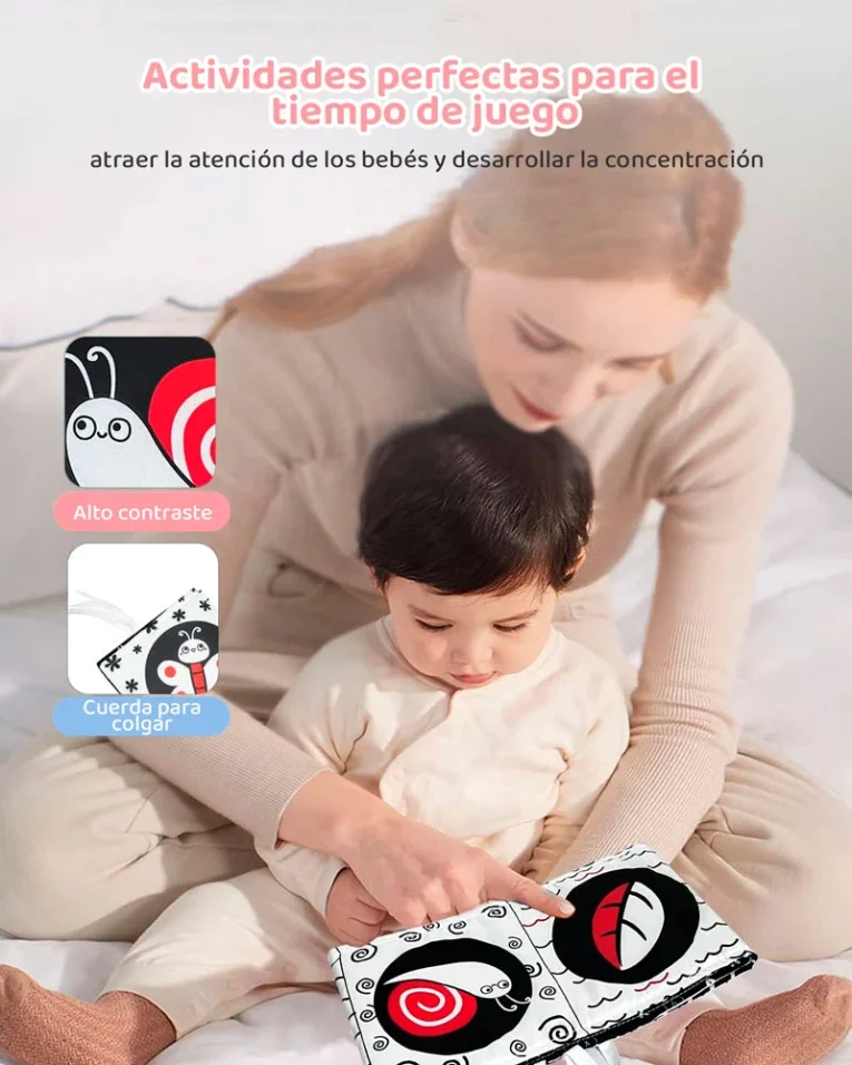 Libro de Tela Sensorial Alto Contraste Animales (9)