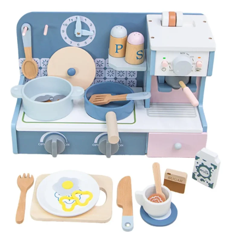 Juego de Cocina con Cafetera de Madera - Kabi-6