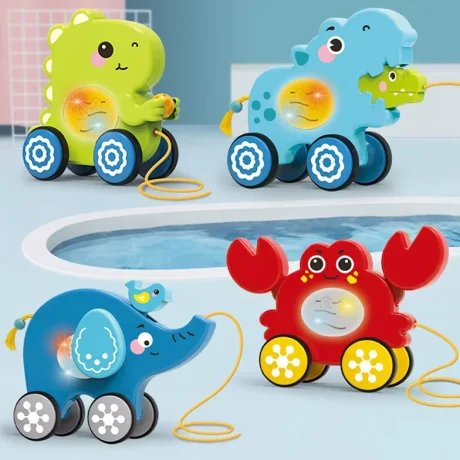 Juguete De Arrastre y Musical Animals World