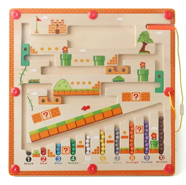 Laberinto Magnético de Colores y Números Montessori