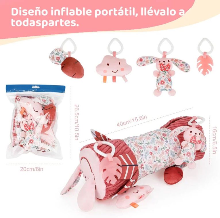 Rodillo de Estimulación Tummy Time - Rabbit Pink (2)