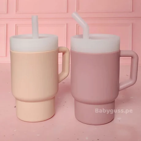 Vaso Tumbler de Silicona con Pajilla (9 oz)