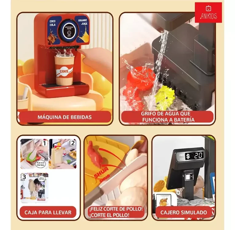 Carrito Sanguchero Infantil GUGU – 102 cm 82 Piezas