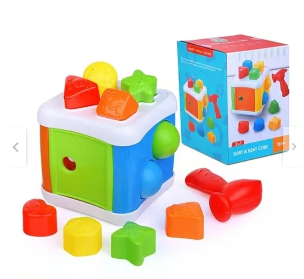 Cubo Didactico con Martillo para Bebé