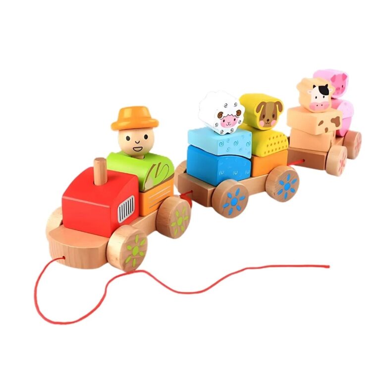 Juguete Didáctico Tren de Madera Apilable con Animales 1