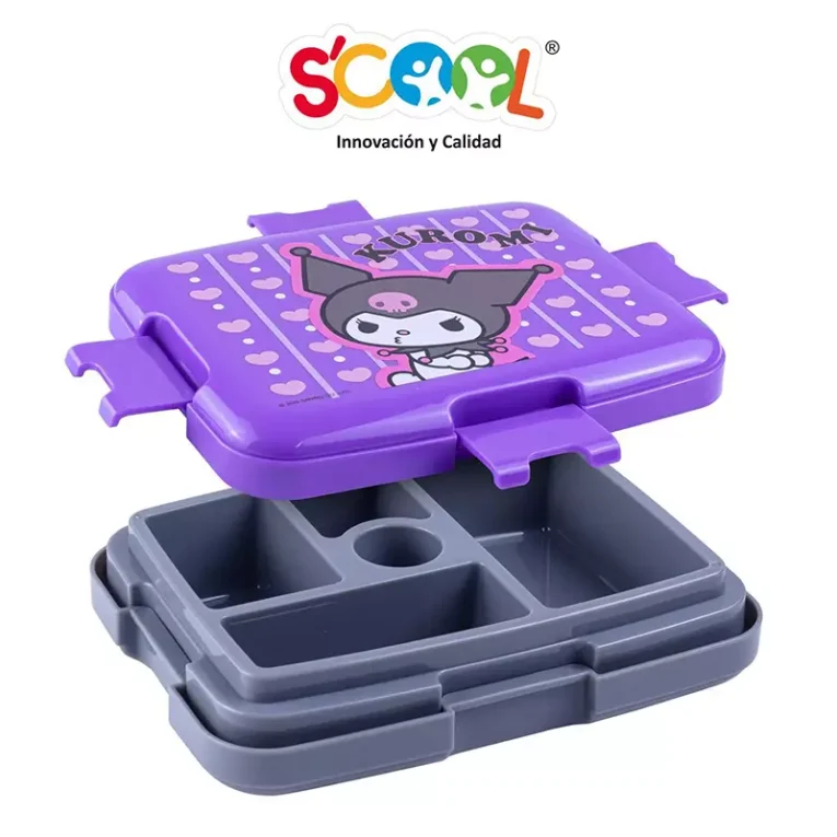 Taper Bento 5 divisiones Scool Kuromi (2)