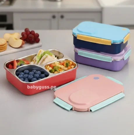 Taper Bento de Acero 3 Divisiones Fun (Colores)