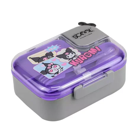 Taper Bento con Bandeja de Acero 2 divisiones Scool (Kuromi Grey)